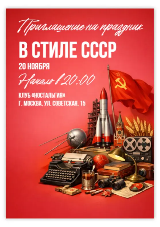 Приглашение в советском стиле