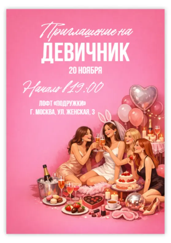 Пригласительное на девичник